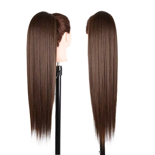 Kira - 70 cm Platt Kastanjebrun